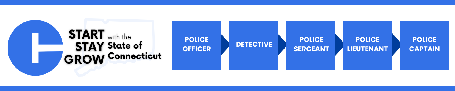 Career progression pathway starting at Police Officer, then Detective, then Police Sergeant, then Police Lieutenant, and ending with Police Captain.